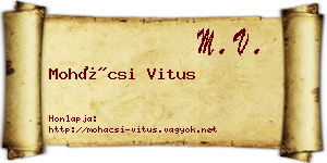 Mohácsi Vitus névjegykártya